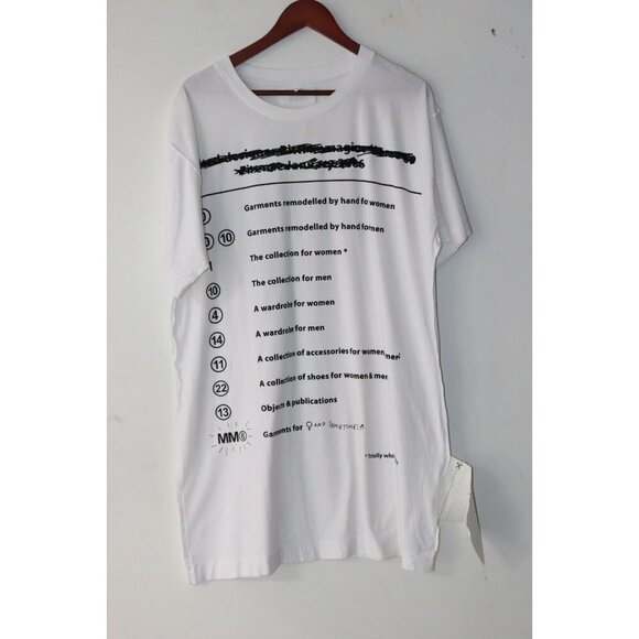 MM6 Maison Margiela Women's/Unisex Small White Oversize Tag & Flyer T-Shirt $925 - Picture 1 of 11